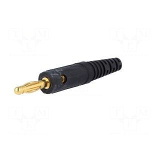 Plug | 4mm banana | 10A | 60VDC | black | Max.wire diam: 2.8mm