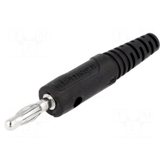 Plug | 4mm banana | 10A | 60VDC | black | Max.wire diam: 2.8mm
