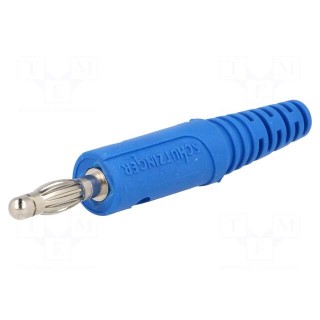Plug | 4mm banana | 10A | 60VDC | blue | Max.wire diam: 2.8mm