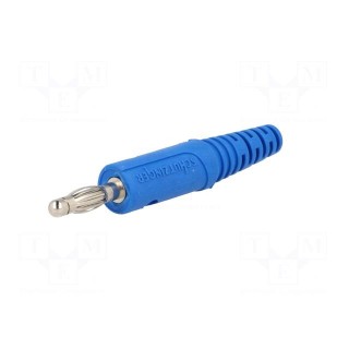 Plug | 4mm banana | 10A | 60VDC | blue | Max.wire diam: 2.8mm