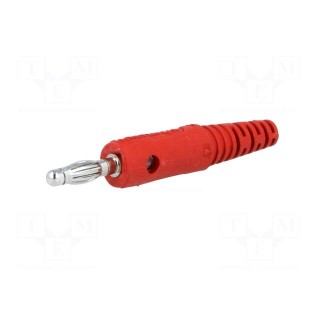 Plug | 4mm banana | 10A | 60VDC | red | Max.wire diam: 2.8mm