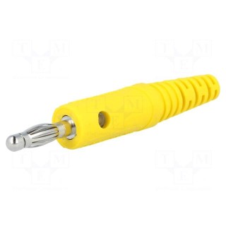 Plug | 4mm banana | 10A | 60VDC | yellow | Max.wire diam: 2.8mm