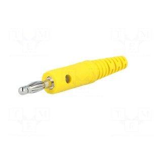 Plug | 4mm banana | 10A | 60VDC | yellow | Max.wire diam: 2.8mm