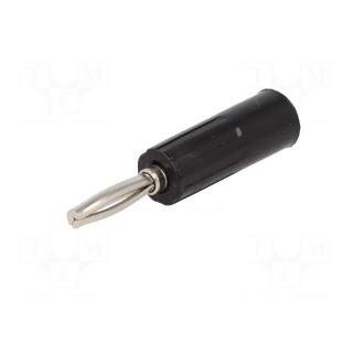 Plug | 4mm banana | 10A | 50VDC | black | non-insulated | for cable