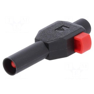 Plug | 4mm banana | 10A | 600V | black | insulated | Connection: crimped