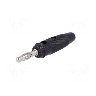 Plug | 4mm banana | 10A | 60VDC | black | with transversal socket