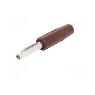 Plug | 4mm banana | 10A | 60VDC | brown | non-insulated | for cable | 10mΩ