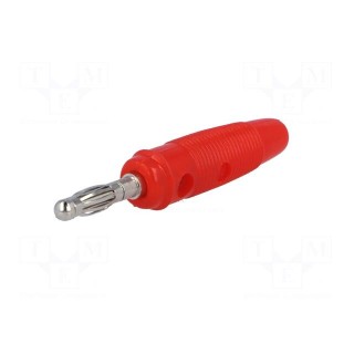 Plug | 4mm banana | 10A | 60VDC | red | Max.wire diam: 4mm
