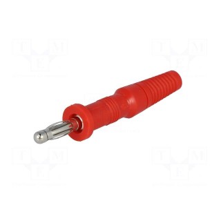 Plug | 4mm banana | 10A | 60VDC | red | non-insulated | Overall len: 60mm