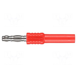 Plug | 4mm banana | 16A | 60VDC | red | non-insulated | 66.9mm