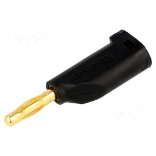 Plug | 4mm banana | 16A | 33VAC | 70VDC | black | Max.wire diam: 4mm