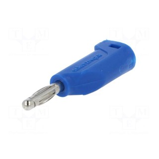 Plug | 4mm banana | 16A | 70VDC | blue | Max.wire diam: 4mm | 1mm2