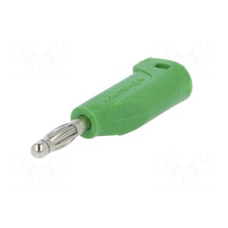 Plug | 4mm banana | 16A | 33VAC | 70VDC | green | Max.wire diam: 4mm