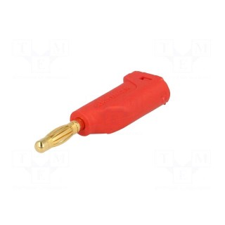 Plug | 4mm banana | 16A | 70VDC | red | Max.wire diam: 4mm | 1mm2