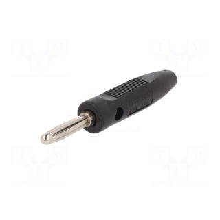 Plug | 4mm banana | 16A | 50VDC | black | for cable | 2.5mm2