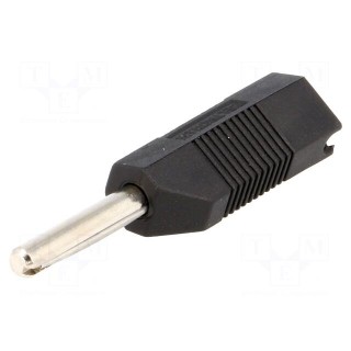 Plug | 4mm banana | 16A | 50VDC | black | for cable | 2.5mm2 | screw