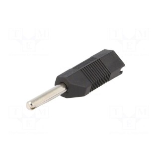 Plug | 4mm banana | 16A | 50VDC | black | for cable | 2.5mm2 | screw