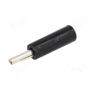 Plug | 4mm banana | 16A | 50VDC | black | non-insulated | for cable