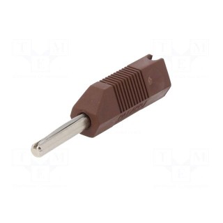 Plug | 4mm banana | 16A | 50VDC | brown | for cable | 2.5mm2