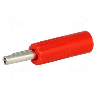 Plug | 4mm banana | 16A | 50VDC | red | non-insulated | for cable | 5.5mm2