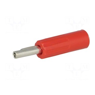 Plug | 4mm banana | 16A | 50VDC | red | non-insulated | for cable | 5.5mm2
