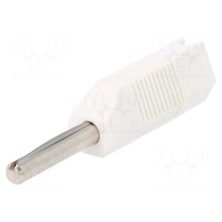 Plug | 4mm banana | 16A | 50VDC | white | for cable | 2.5mm2