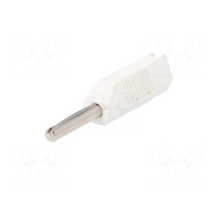 Plug | 4mm banana | 16A | 50VDC | white | for cable | 2.5mm2 | screw