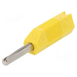 Plug | 4mm banana | 16A | 50VDC | yellow | for cable | 2.5mm2