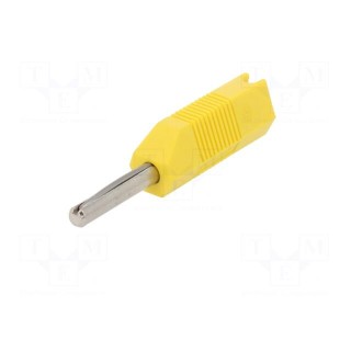 Plug | 4mm banana | 16A | 50VDC | yellow | for cable | 2.5mm2 | screw
