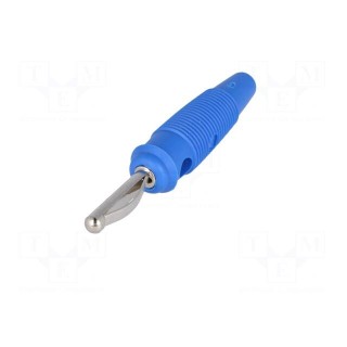 Plug | 4mm banana | 16A | 60VDC | blue | 3mΩ | 1.5mm2 | nickel plated