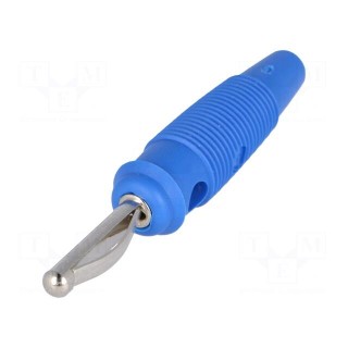 Plug | 4mm banana | 16A | 60VDC | blue | 3mΩ | 1.5mm2 | Contacts: brass