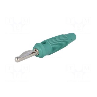 Plug | 4mm banana | 16A | 60VDC | green | 3mΩ | 1.5mm2 | nickel plated