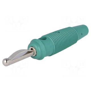 Plug | 4mm banana | 16A | 60VDC | green | 3mΩ | 1.5mm2 | Contacts: brass