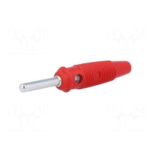 Plug | 4mm banana | 16A | 60VDC | red | 3mΩ | 1.5mm2 | Contacts: brass