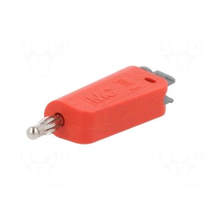 Plug | 4mm banana | 19A | 30VAC | 60VDC | red | nickel plated | 2.5mm2