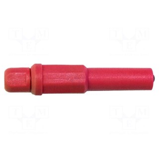 Plug | 4mm banana | 20A | 1kV | red | insulated | nickel plated | brass