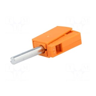 Plug | 4mm banana | 20A | 42V | orange | non-insulated | 40mm | 3.86g