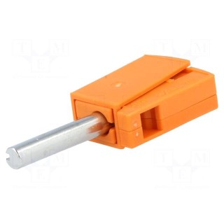 Plug | 4mm banana | 20A | 42V | orange | non-insulated | 40mm | 3.86g