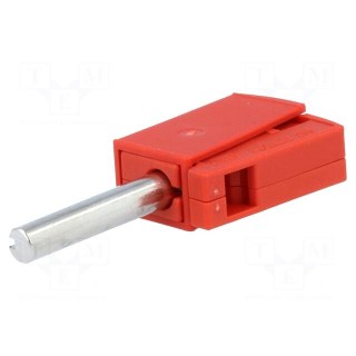Plug | 4mm banana | 20A | 42V | red | non-insulated | 40mm | 3.86g