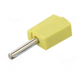 Plug | 4mm banana | 20A | 42V | yellow | non-insulated | 40mm | 3.86g