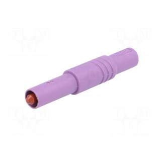 Plug | 4mm banana | 24A | 1kV | violet | insulated | Mounting: screw