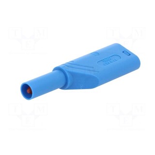 Plug | 4mm banana | 24A | 1kVDC | blue | 0.5÷2.5mm2 | on cable | 3mΩ