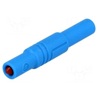 Plug | 4mm banana | 24A | 1kVDC | blue | insulated,with protection | 3mΩ