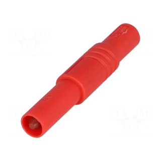 Plug | 4mm banana | 24A | 1kVDC | red | insulated | 3mΩ | 0.5÷2.5mm2