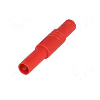 Plug | 4mm banana | 24A | 1kVDC | red | insulated | 3mΩ | 0.5÷2.5mm2
