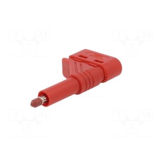 Plug | 4mm banana | 24A | 1kVDC | red | insulated,angled | 0.5÷1.5mm2