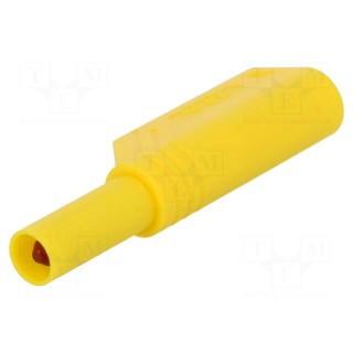 Plug | 4mm banana | 24A | 1kVDC | yellow | 0.5÷2.5mm2 | on cable | 3mΩ