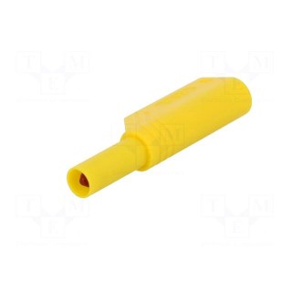 Plug | 4mm banana | 24A | 1kVDC | yellow | 0.5÷2.5mm2 | on cable | 3mΩ