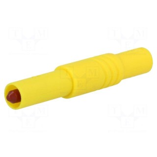 Plug | 4mm banana | 24A | 1kVDC | yellow | insulated | 3mΩ | 0.5÷2.5mm2