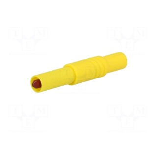 Plug | 4mm banana | 24A | 1kVDC | yellow | insulated | 3mΩ | 0.5÷2.5mm2